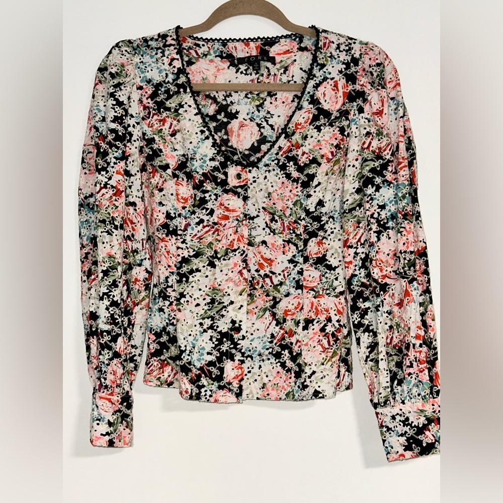 Forte Floral Blouse - Black, Pink, Green